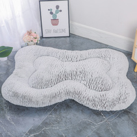 L Coffee Rose Velvet Fish Scale Pet Bed - Creative Bone-Shaped Soft and Cozy Dog &amp; Cat Nest