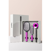 Rose Red 4-Piece Set Women&#39;s Air Cushion Comb for Long Hair Anti-Static Detangling Massage Scalp Comb Portable Fluffy Styling Brush