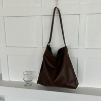 Coffee Fashionable Minimalist Bucket Tote Bag - Versatile &amp; Spacious for Daily Commutes