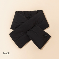 Black Smart Heated Scarf - Rechargeable Electric Neck Warmer for Autumn &amp; Winter