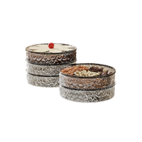 Flower shaped grid with lid dried fruit box, two-layer transparent grey