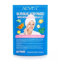 ALIVER Glycolic acid pads with vitamins B3,B5 &amp; C,E 40 PADS