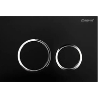 R&amp;T Standard Cisterns Push Plates - Round Matte Black With Chrome Trim
