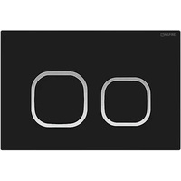 R&amp;T Standard Cisterns Push Plates - Matte Black With Chrome Trim