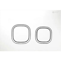 R&amp;T Standard Cisterns Push Plates - Matte White With Chrome Trim