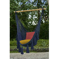 Deluxe Extra Large Mexican Hammock Chair in Outdoor Cotton Colour Blue