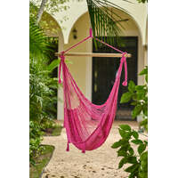 Mayan Legacy Extra Large Outdoor Cotton Mexican Hammock Chair in Mexican Pink Colour