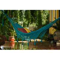 Mayan Legacy King Size Deluxe Outdoor Cotton Mexican Hammock in Bondi Colour