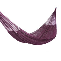 Mayan Legacy King Size Outdoor Cotton Mexican Hammock in Maroon Colour