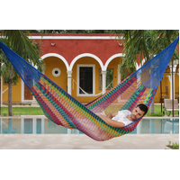 Mayan Legacy King Size Outdoor Cotton Mexican Hammock in Mexicana Colour