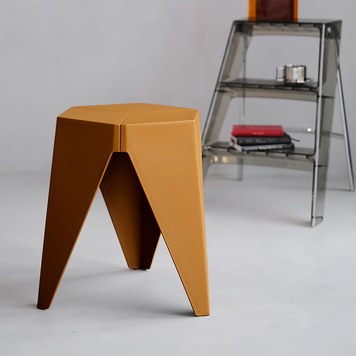 Artiss 2x Bar Stools Kitchen Dining Chairs Plastic Puzzle Foot Stool Yellow - Main Image