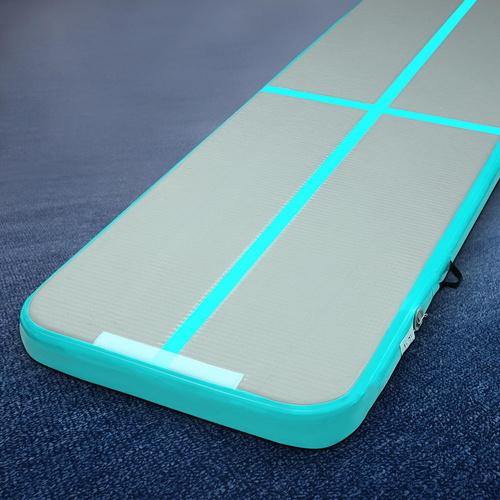 Everfit 3m x 1m Air Track Mat Gymnastic Tumbling Mint Green and Grey - Main Image