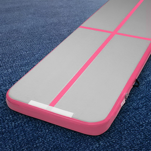 Everfit 3m x 1m Air Track Mat Gymnastic Tumbling Pink and Grey - Main Image