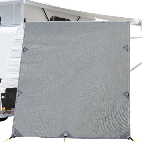 Caravan Privacy Screen Roll Out Awning 2.1x1.8M Sun Shade Pop Top End Wall Grey - Main Image