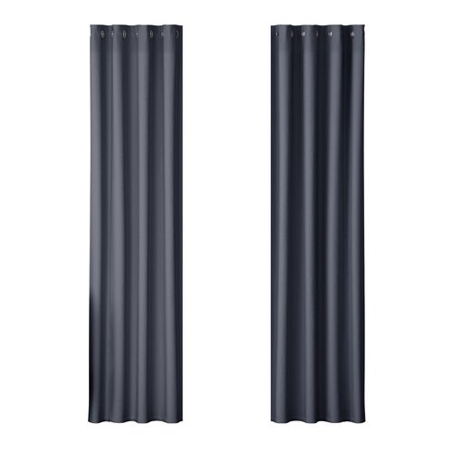 Artiss 2X Blockout Curtains Eyelet 140x230cm Charcoal - Main Image