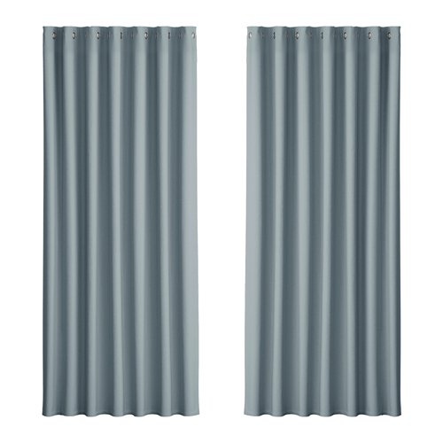 Artiss 2X Blockout Curtains Eyelet 240x230cm Grey - Main Image