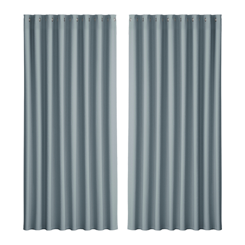 Artiss 2X Blockout Curtains Eyelet 300x230cm Grey - Main Image
