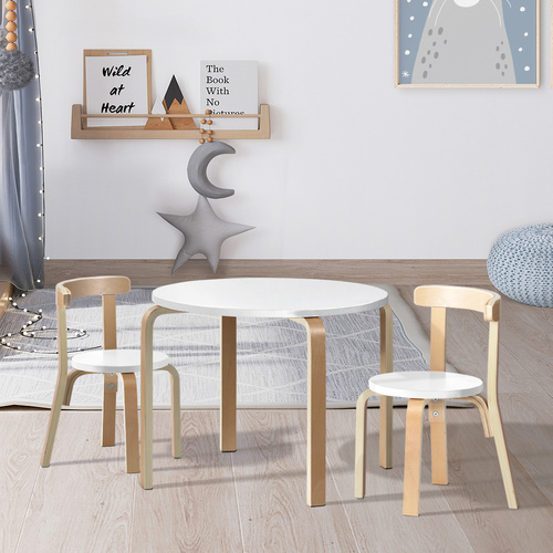 Keezi 3PCS Kids Table and Chairs Set Activity Toy Play Desk - Main Image