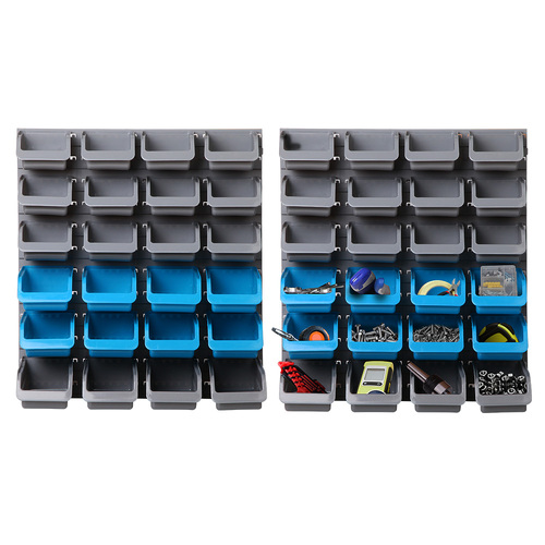 Giantz 48 Storage Bin Rack Wall Mounted Steel Board - Main Image