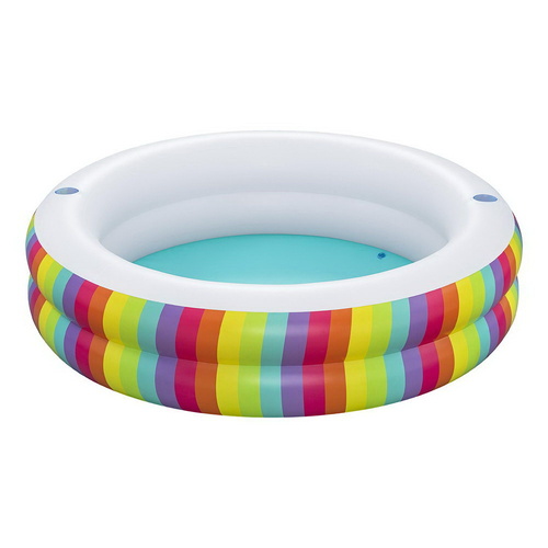 Bestway Kids Inflatable Round Pool Above Ground Cup Holder Rainbow 206x206x51cm - Main Image