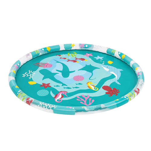 Bestway Kids Inflatable Pad Round Splash Pool Sprinkler Spray Toys Marine 165cm - Main Image