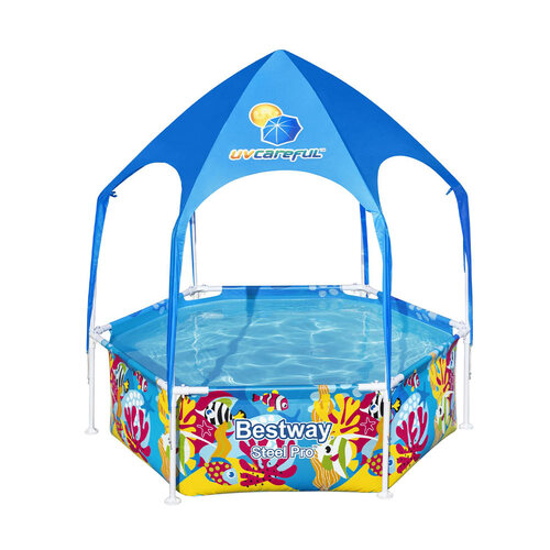 Bestway Kids Pool 183x51cm Steel Frame Swimming Play Pools Canopy 930L - Main Image