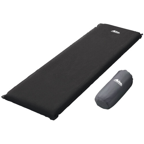 Weisshorn Self Inflating Mattress Camping Sleeping Mat Air Bed Pad Single Black - Main Image