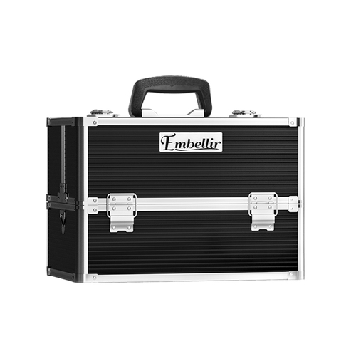 Embellir Portable Cosmetic Beauty Makeup Case- Black - Main Image