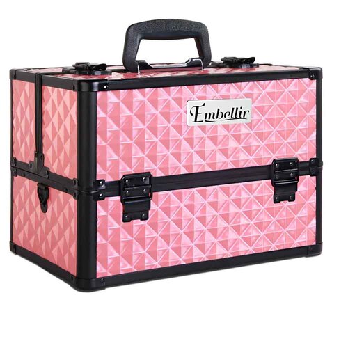 Embellir Portable Cosmetic Beauty Makeup Case - Diamond Pink - Main Image