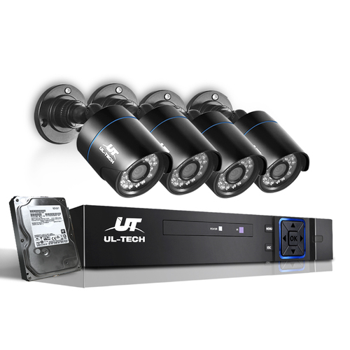 UL-tech CCTV Security System 8CH DVR 4 Cameras 2TB Hard Drive - Main Image