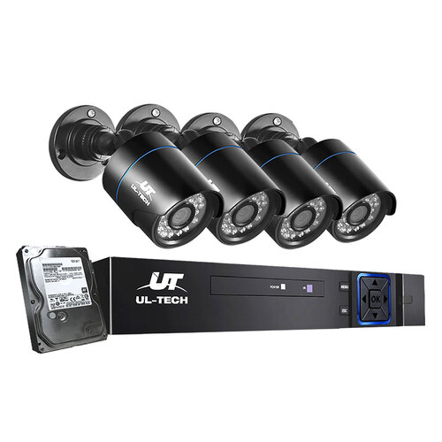UL-tech CCTV Security System 8CH DVR 4 Cameras 1TB Hard Drive - Main Image