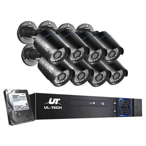 UL-tech CCTV Security System 8CH DVR 8 Cameras 1TB Hard Drive - Main Image