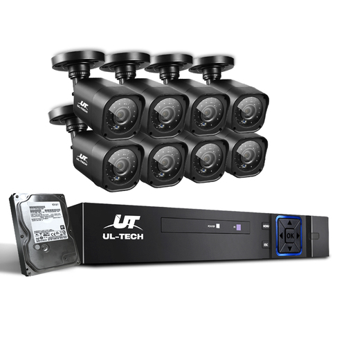 UL-tech CCTV Security System 8CH DVR 8 Cameras 2TB Hard Drive - Main Image