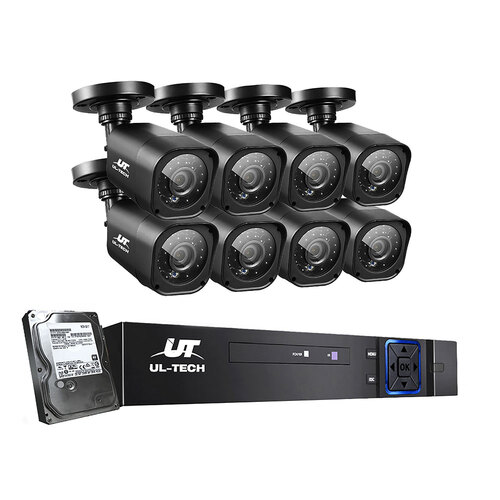 UL-tech CCTV Security System 8CH DVR 8 Cameras 1TB Hard Drive - Main Image