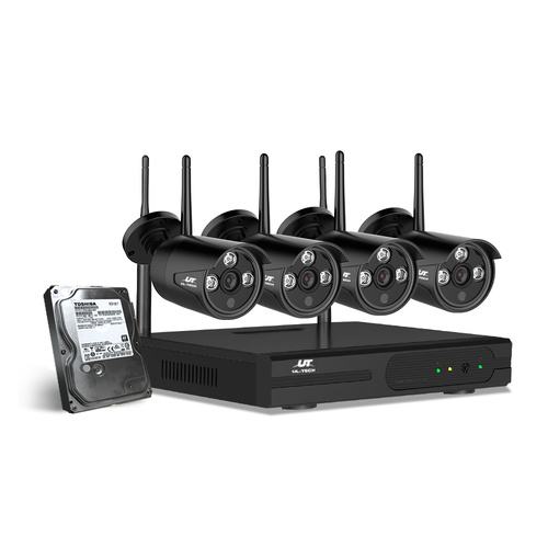 UL-tech Wireless CCTV Security System 8CH NVR 3MP 4 Bullet Cameras 2TB - Main Image