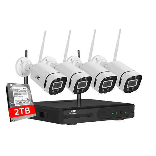 UL-tech Wireless CCTV Security System 8CH NVR 3MP 4 Square Cameras 2TB - Main Image