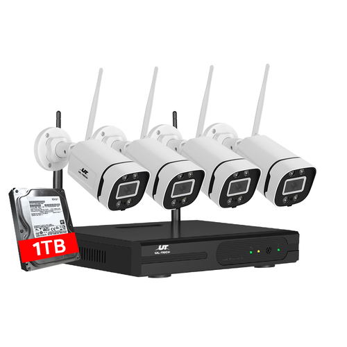 UL-tech Wireless CCTV Security System 8CH NVR 3MP 4 Square Cameras 1TB - Main Image