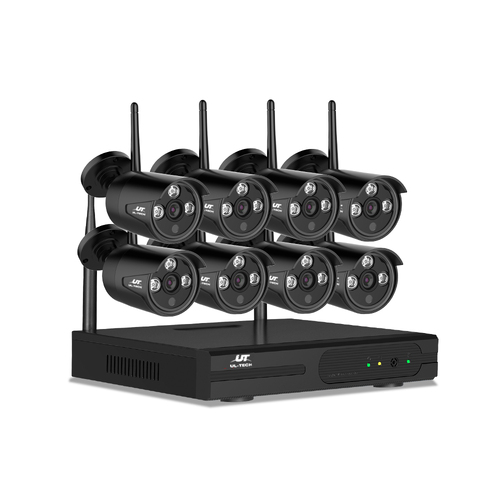 UL-tech Wireless CCTV Security System 8CH NVR 3MP 8 Bullet Cameras - Main Image
