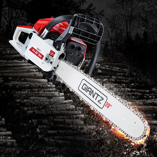 Giantz Chainsaw Petrol 52CC 20" Bar Commercial E-Start Pruning Chain Saw White,Giantz Chainsaw Petrol 52CC 20" Bar Commercial E-Start Pruning Chain Sa - Main Image
