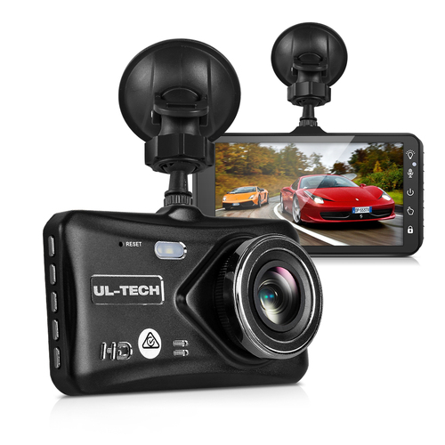 UL-tech Dash Camera 1080P 4" Front Rear View,UL-tech Dash Camera 1080P 4" Front Rear View Cam Car DVR Reverse Recorder 32GB - Main Image