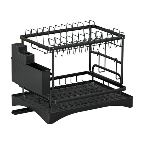 Cefito Dish Rack Expandable Drying Drainer Cutlery Holder Tray Kitchen 2 Tiers - Main Image