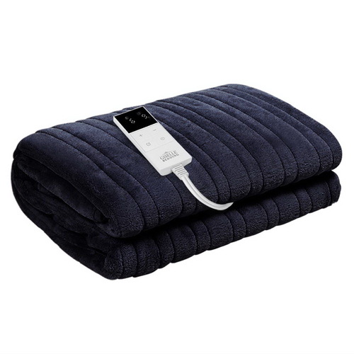 Giselle Bedding Heated Electric Throw Rug Fleece Sunggle Blanket Washable Charcoal - Main Image