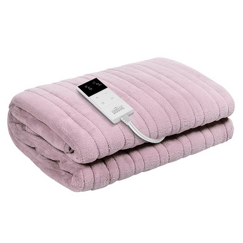 Giselle Electric Throw Rug Heated Blanket Fleece Pink - Main Image