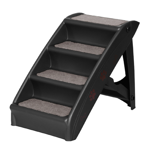 i.Pet Dog Ramp Steps For Bed Sofa Car Pet Stairs Ladder Portable Foldable Black - Main Image