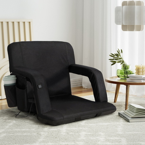 Artiss Lounge Sofa Bed With Armrest Heated Floor Recliner Futon Couch Folding Chair Cushion - Main Image