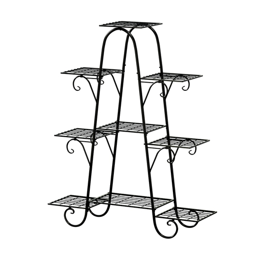 Artiss Plant Stand 9 Tier Metal Flower Pot Shelf Black - Main Image