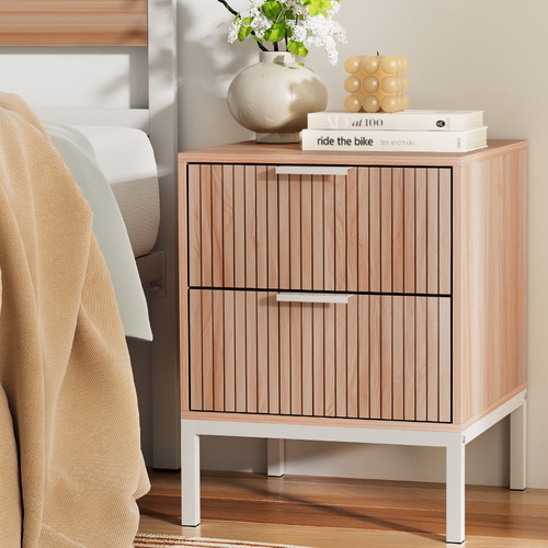 Artiss Bedside Table Drawers Side End Table Storage Cabinet Nightstand Pine LURA - Main Image