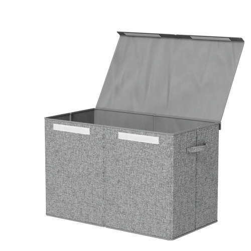 Keezi Large Toy Box Chest Storage with Flip-Top Lid Foldable Organizer Bins Grey - Main Image