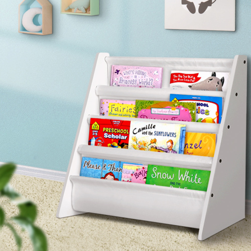 Keezi 4 Tiers Kids Bookshelf Magazine Shelf Children Bookcase Rack Organiser - Main Image