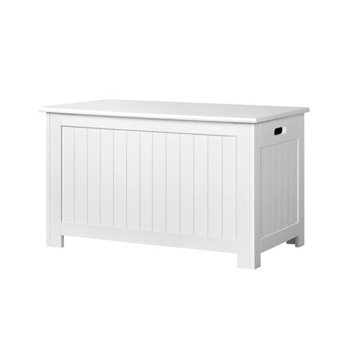 Keezi Kids Toy Box Chest Storage Blanket Children Clothes Room Organiser White - Main Image
